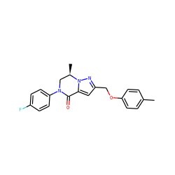 Cc1ccc(OCc2cc3n(n2)[C@H](C)CN(c2ccc(F)cc2)C3=O)cc1 ZINC000473100524