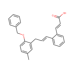 Cc1ccc(OCc2ccccc2)c(C/C=C/c2ccccc2/C=C/C(=O)O)c1 ZINC000036349297