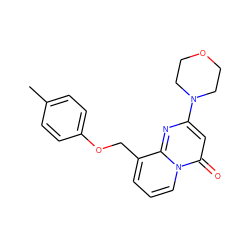 Cc1ccc(OCc2cccn3c(=O)cc(N4CCOCC4)nc23)cc1 ZINC000473128635