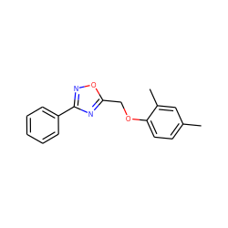 Cc1ccc(OCc2nc(-c3ccccc3)no2)c(C)c1 ZINC000000444999