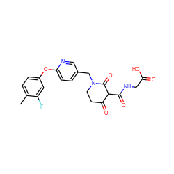 Cc1ccc(Oc2ccc(CN3CCC(=O)C(C(=O)NCC(=O)O)C3=O)cn2)cc1F ZINC000208094745