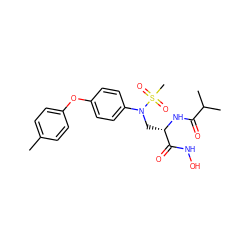 Cc1ccc(Oc2ccc(N(C[C@H](NC(=O)C(C)C)C(=O)NO)S(C)(=O)=O)cc2)cc1 ZINC000029039821