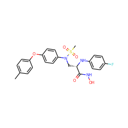 Cc1ccc(Oc2ccc(N(C[C@H](Nc3ccc(F)cc3)C(=O)NO)S(C)(=O)=O)cc2)cc1 ZINC000029039762