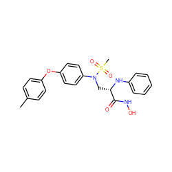 Cc1ccc(Oc2ccc(N(C[C@H](Nc3ccccc3)C(=O)NO)S(C)(=O)=O)cc2)cc1 ZINC000029039758