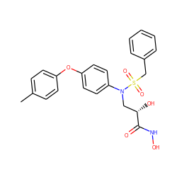 Cc1ccc(Oc2ccc(N(C[C@H](O)C(=O)NO)S(=O)(=O)Cc3ccccc3)cc2)cc1 ZINC000029127835