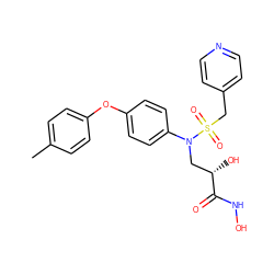 Cc1ccc(Oc2ccc(N(C[C@H](O)C(=O)NO)S(=O)(=O)Cc3ccncc3)cc2)cc1 ZINC000029127790