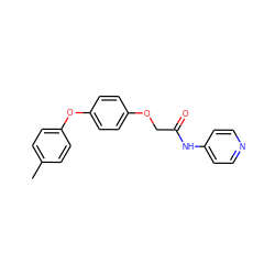 Cc1ccc(Oc2ccc(OCC(=O)Nc3ccncc3)cc2)cc1 ZINC000012524765