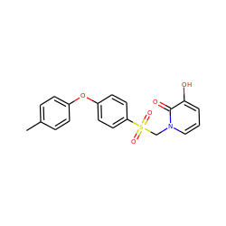 Cc1ccc(Oc2ccc(S(=O)(=O)Cn3cccc(O)c3=O)cc2)cc1 ZINC000029130139