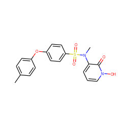 Cc1ccc(Oc2ccc(S(=O)(=O)N(C)c3cccn(O)c3=O)cc2)cc1 ZINC000029128867