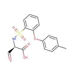 Cc1ccc(Oc2ccccc2S(=O)(=O)N[C@H](C=O)C(=O)O)cc1 ZINC000026672613