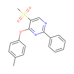 Cc1ccc(Oc2nc(-c3ccccc3)ncc2S(C)(=O)=O)cc1 ZINC000001402547