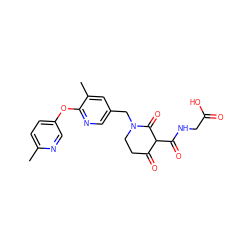 Cc1ccc(Oc2ncc(CN3CCC(=O)C(C(=O)NCC(=O)O)C3=O)cc2C)cn1 ZINC000208048949