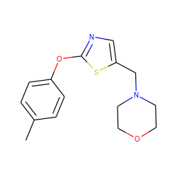 Cc1ccc(Oc2ncc(CN3CCOCC3)s2)cc1 ZINC000020219025