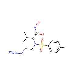 Cc1ccc(S(=O)(=O)N(CCN=[N+]=[N-])[C@@H](C(=O)NO)C(C)C)cc1 ZINC000096934264