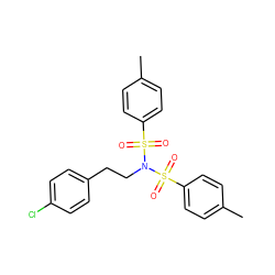 Cc1ccc(S(=O)(=O)N(CCc2ccc(Cl)cc2)S(=O)(=O)c2ccc(C)cc2)cc1 ZINC000001561395