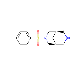 Cc1ccc(S(=O)(=O)N2C[C@@H]3CNC[C@@H](C3)C2)cc1 ZINC000103243587