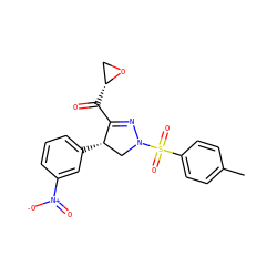 Cc1ccc(S(=O)(=O)N2C[C@H](c3cccc([N+](=O)[O-])c3)C(C(=O)[C@@H]3CO3)=N2)cc1 ZINC000004910570