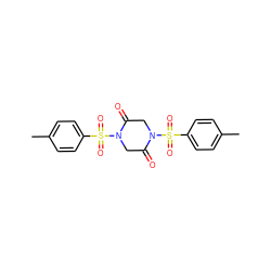 Cc1ccc(S(=O)(=O)N2CC(=O)N(S(=O)(=O)c3ccc(C)cc3)CC2=O)cc1 ZINC000001726605