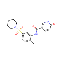 Cc1ccc(S(=O)(=O)N2CCCCC2)cc1NC(=O)c1ccc(=O)[nH]c1 ZINC000016050873