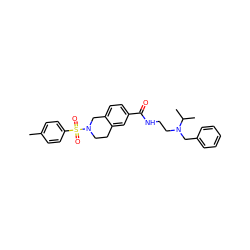 Cc1ccc(S(=O)(=O)N2CCc3cc(C(=O)NCCN(Cc4ccccc4)C(C)C)ccc3C2)cc1 ZINC000066167112