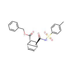 Cc1ccc(S(=O)(=O)NC(=O)[C@@H]2[C@@H](C(=O)OCc3ccccc3)[C@@H]3C=C[C@H]2CC3)cc1 ZINC000299855620