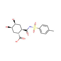 Cc1ccc(S(=O)(=O)NC(=O)[C@@H]2C[C@H](O)[C@H](O)C[C@H]2C(=O)O)cc1 ZINC000299862663