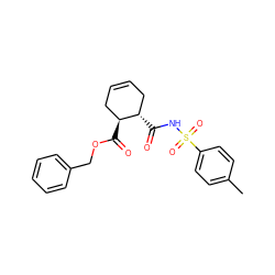 Cc1ccc(S(=O)(=O)NC(=O)[C@H]2CC=CC[C@@H]2C(=O)OCc2ccccc2)cc1 ZINC000299863065