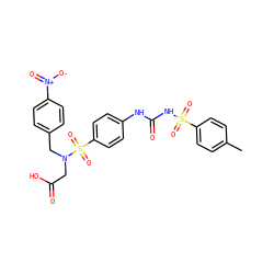 Cc1ccc(S(=O)(=O)NC(=O)Nc2ccc(S(=O)(=O)N(CC(=O)O)Cc3ccc([N+](=O)[O-])cc3)cc2)cc1 ZINC000029488013