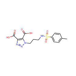 Cc1ccc(S(=O)(=O)NCCCn2nnc(C(=O)O)c2C(=O)O)cc1 ZINC000095597015