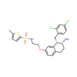 Cc1ccc(S(=O)(=O)NCCOc2ccc3c(c2)[C@H](Cc2ccc(Cl)cc2Cl)[C@H](N)CC3)s1 ZINC000140429049