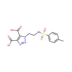 Cc1ccc(S(=O)(=O)NCCn2nnc(C(=O)O)c2C(=O)O)cc1 ZINC000095593073