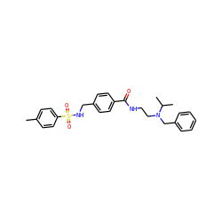 Cc1ccc(S(=O)(=O)NCc2ccc(C(=O)NCCN(Cc3ccccc3)C(C)C)cc2)cc1 ZINC000003051297