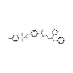 Cc1ccc(S(=O)(=O)NCc2ccc(C(=O)NCCN(Cc3ccccc3)C3CCCC3)cc2)cc1 ZINC000066138315