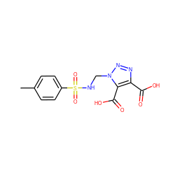 Cc1ccc(S(=O)(=O)NCn2nnc(C(=O)O)c2C(=O)O)cc1 ZINC000095593697