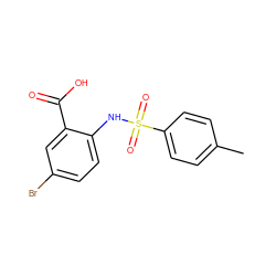 Cc1ccc(S(=O)(=O)Nc2ccc(Br)cc2C(=O)O)cc1 ZINC000013342861