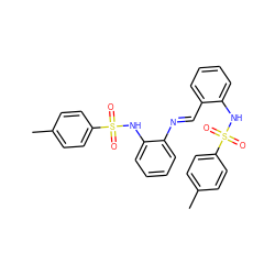 Cc1ccc(S(=O)(=O)Nc2ccccc2/C=N/c2ccccc2NS(=O)(=O)c2ccc(C)cc2)cc1 ZINC000016923203