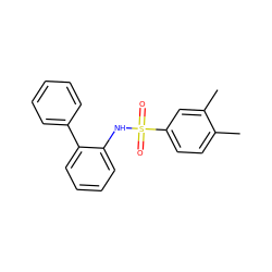 Cc1ccc(S(=O)(=O)Nc2ccccc2-c2ccccc2)cc1C ZINC000002643047