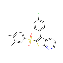 Cc1ccc(S(=O)(=O)c2sc3ncccc3c2-c2ccc(Cl)cc2)cc1C ZINC000147185312