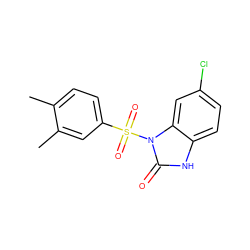 Cc1ccc(S(=O)(=O)n2c(=O)[nH]c3ccc(Cl)cc32)cc1C ZINC000045371678