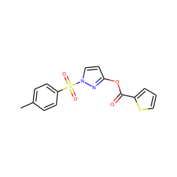 Cc1ccc(S(=O)(=O)n2ccc(OC(=O)c3cccs3)n2)cc1 ZINC000013687401