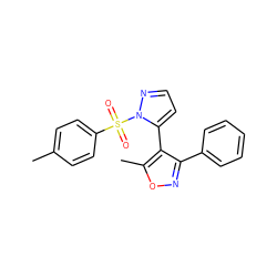 Cc1ccc(S(=O)(=O)n2nccc2-c2c(-c3ccccc3)noc2C)cc1 ZINC000001031709