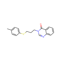 Cc1ccc(SCCCn2cnc3ccccc3c2=O)cc1 ZINC000004568436