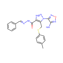 Cc1ccc(SCc2c(C(=O)N/N=C/c3ccccc3)nnn2-c2nonc2N)cc1 ZINC000009308140