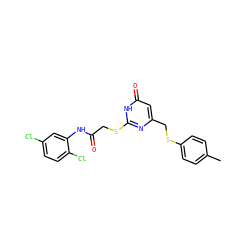 Cc1ccc(SCc2cc(=O)[nH]c(SCC(=O)Nc3cc(Cl)ccc3Cl)n2)cc1 ZINC000018106937