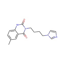 Cc1ccc2[nH]c(=O)n(CCCCn3ccnc3)c(=O)c2c1 ZINC000026380432