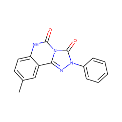 Cc1ccc2[nH]c(=O)n3c(=O)n(-c4ccccc4)nc3c2c1 ZINC000066260204