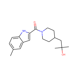 Cc1ccc2[nH]c(C(=O)N3CCC(CC(C)(C)O)CC3)cc2c1 ZINC000059096557