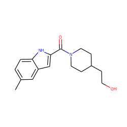 Cc1ccc2[nH]c(C(=O)N3CCC(CCO)CC3)cc2c1 ZINC000096282465