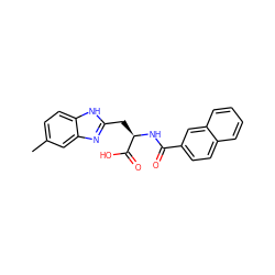 Cc1ccc2[nH]c(C[C@@H](NC(=O)c3ccc4ccccc4c3)C(=O)O)nc2c1 ZINC000299834427