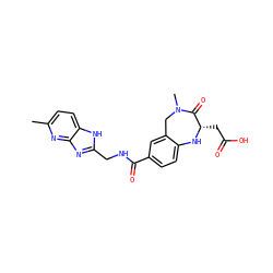 Cc1ccc2[nH]c(CNC(=O)c3ccc4c(c3)CN(C)C(=O)[C@H](CC(=O)O)N4)nc2n1 ZINC000026935626